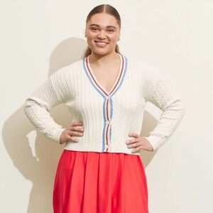 Prince cable knit buttoned cardigan